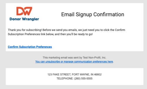 Email Signup Confirmation